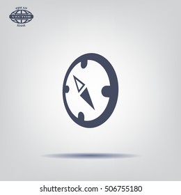 Compass Icon in the flat style. vector