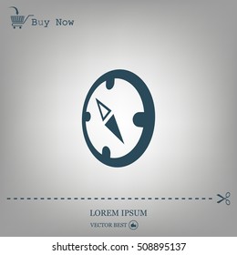 Compass Icon in the flat style. vector