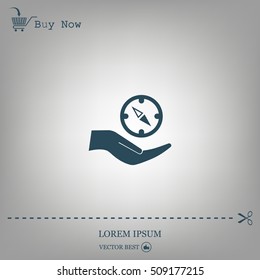 Compass Icon in the flat style. vector