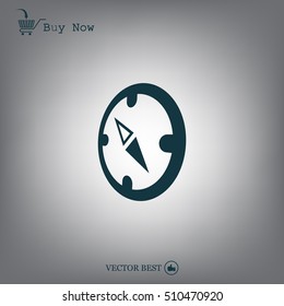 Compass Icon in the flat style. vector