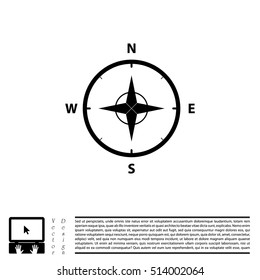 Compass Icon in the flat style. vector