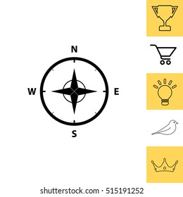 Compass Icon in the flat style. vector