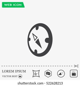Compass Icon in the flat style. vector