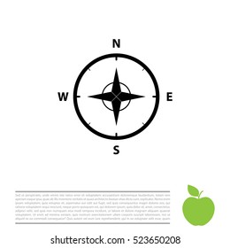 Compass Icon in the flat style. vector