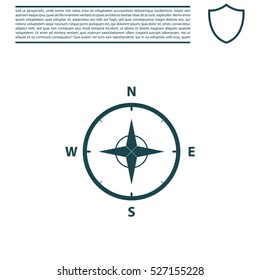 Compass Icon in the flat style. vector