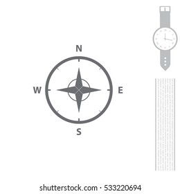 Compass Icon in the flat style. vector