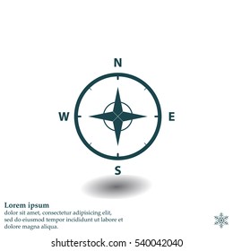 Compass Icon in the flat style. vector