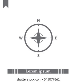 Compass Icon in the flat style. vector