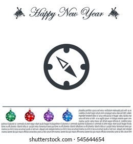 Compass Icon in the flat style. vector