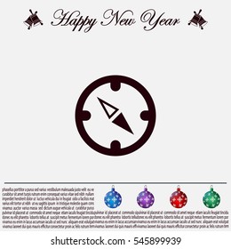 Compass Icon in the flat style. vector