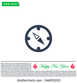 Compass Icon in the flat style. vector