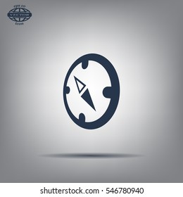 Compass Icon in the flat style. vector