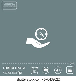 Compass Icon in the flat style. vector