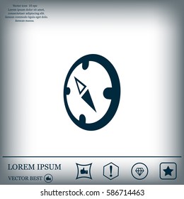 Compass Icon in the flat style. vector