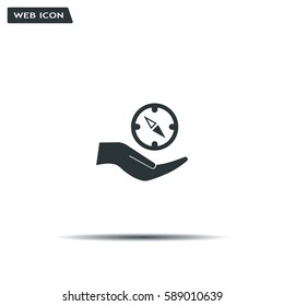 Compass Icon in the flat style. vector
