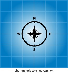 Compass Icon in the flat style. vector