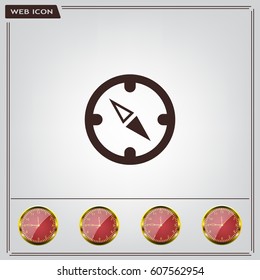 Compass Icon in the flat style. vector