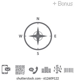 Compass Icon in the flat style. vector