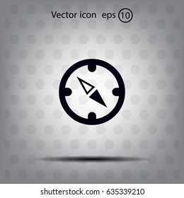 Compass Icon in the flat style. vector