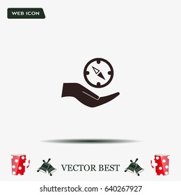 Compass Icon in the flat style. vector