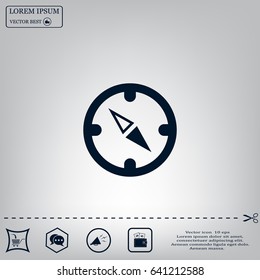Compass Icon in the flat style. vector