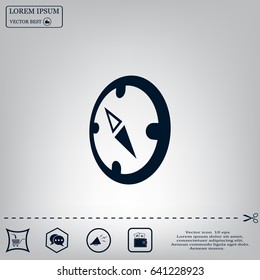 Compass Icon in the flat style. vector
