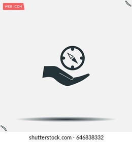 Compass Icon in the flat style. vector