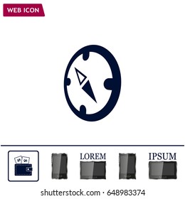 Compass Icon in the flat style. vector
