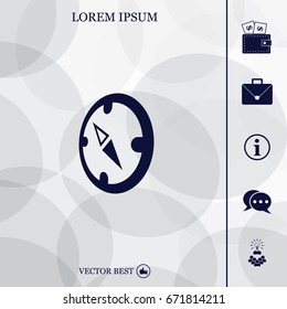 Compass Icon in the flat style. vector