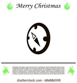 Compass Icon in the flat style. vector