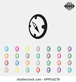 Compass Icon in the flat style. vector