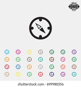 Compass Icon in the flat style. vector