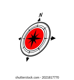 compass icon and four arrows illustration