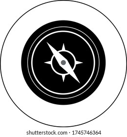 Compass icon. Free flat design, black and white vector