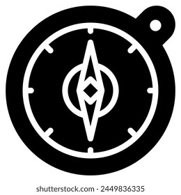 Compass Icon Glyph Style, geeignet für Web und mobiles App.