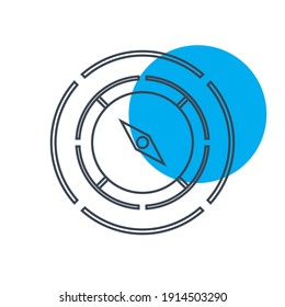 Compass icon. GPS Icon. Magnetic compass, indicator icon, east, west , north, south indicator. Location pin with vector illustration and flat style.