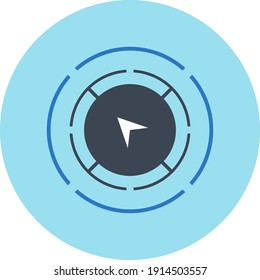 Icono de brújula. Icono GPS. brújula magnética, icono indicador, indicador este, oeste, norte, sur. Par de ubicación con ilustración vectorial y estilo plano.