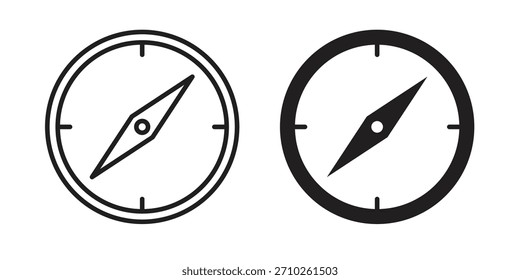 Doodle gráfico de icono de brújula, boceto, Ilustración vectorial de dibujo de contorno