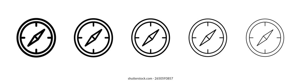 Compass icon graphic set. trendy stroke line style