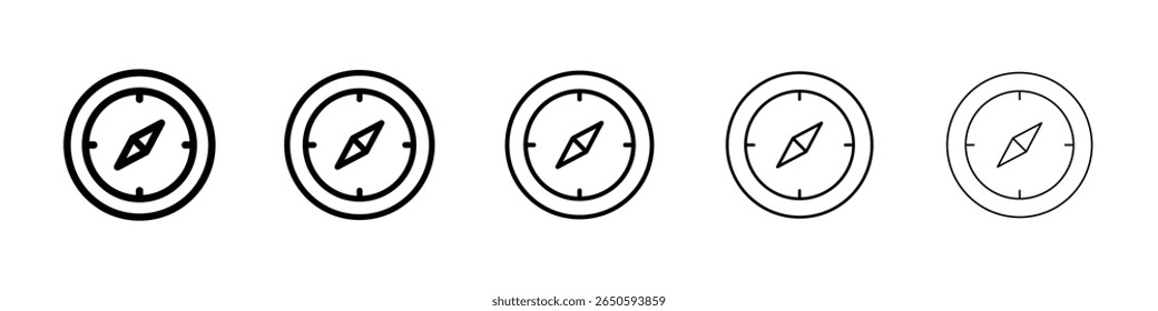 Compass icon graphic set. trendy stroke line style