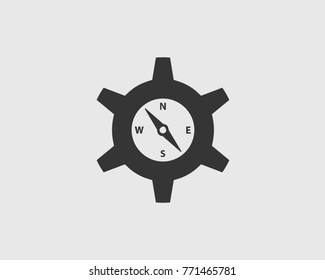 Compass Icon in gray Background