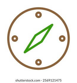 Compass icon with green needle. Concept of direction, guidance, and navigation.