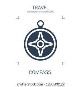 compass icon. high quality filled compass icon on white background. from travel collection flat trendy vector compass symbol. use for web and mobile