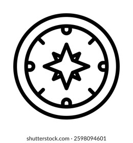 Compass icon illustration in line style. Perfect for website mobile app presentation. Suitable for any user interface and user experience
