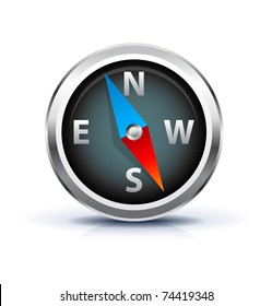 Compass icon illustration on white