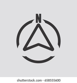 Compass icon infographic isolated on grey background.Vector illustration.