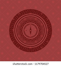 compass icon inside badge with red background
