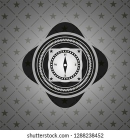 compass icon inside black emblem. Vintage.