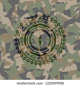 compass icon inside camo emblem