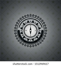 compass icon inside dark emblem. Retro